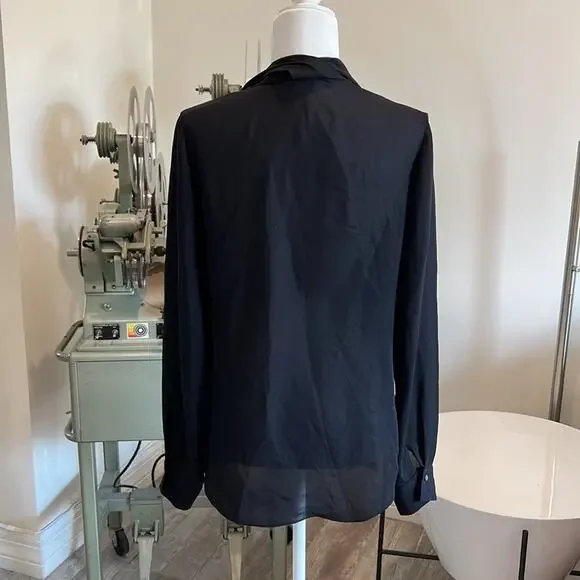 Elizabeth & James Black Silk Blouse - Size M - Picture 3 of 5